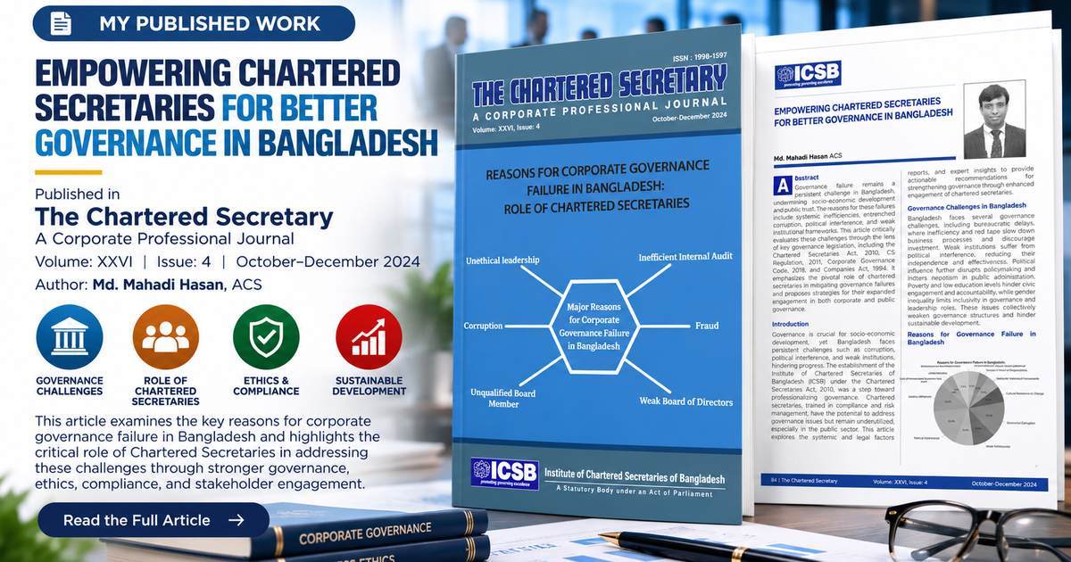 Empowering Chartered Secretaries for Better Governance in Bangladesh