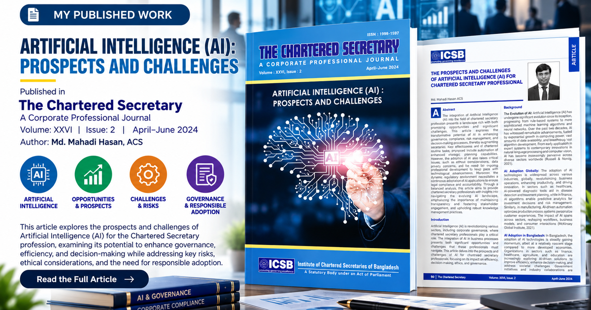 The Prospects and Challenges of Artificial Intelligence (AI) for Chartered Secretary Professional