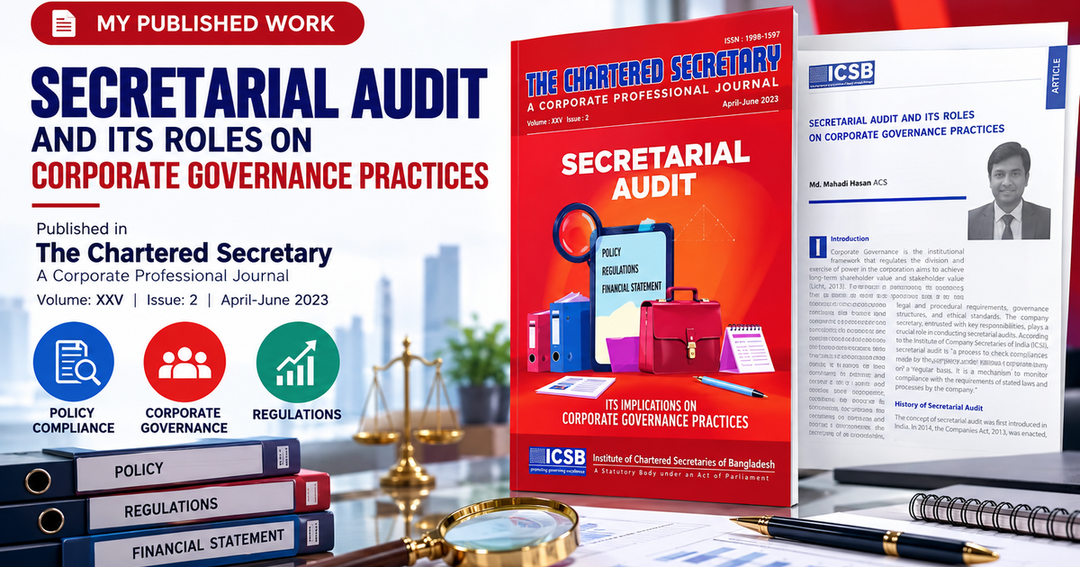 Secretarial Audit and Its Roles on Corporate Governance Practices
