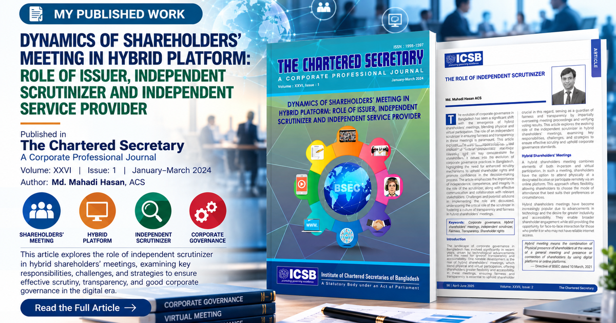 The Role of Independent Scrutinizer